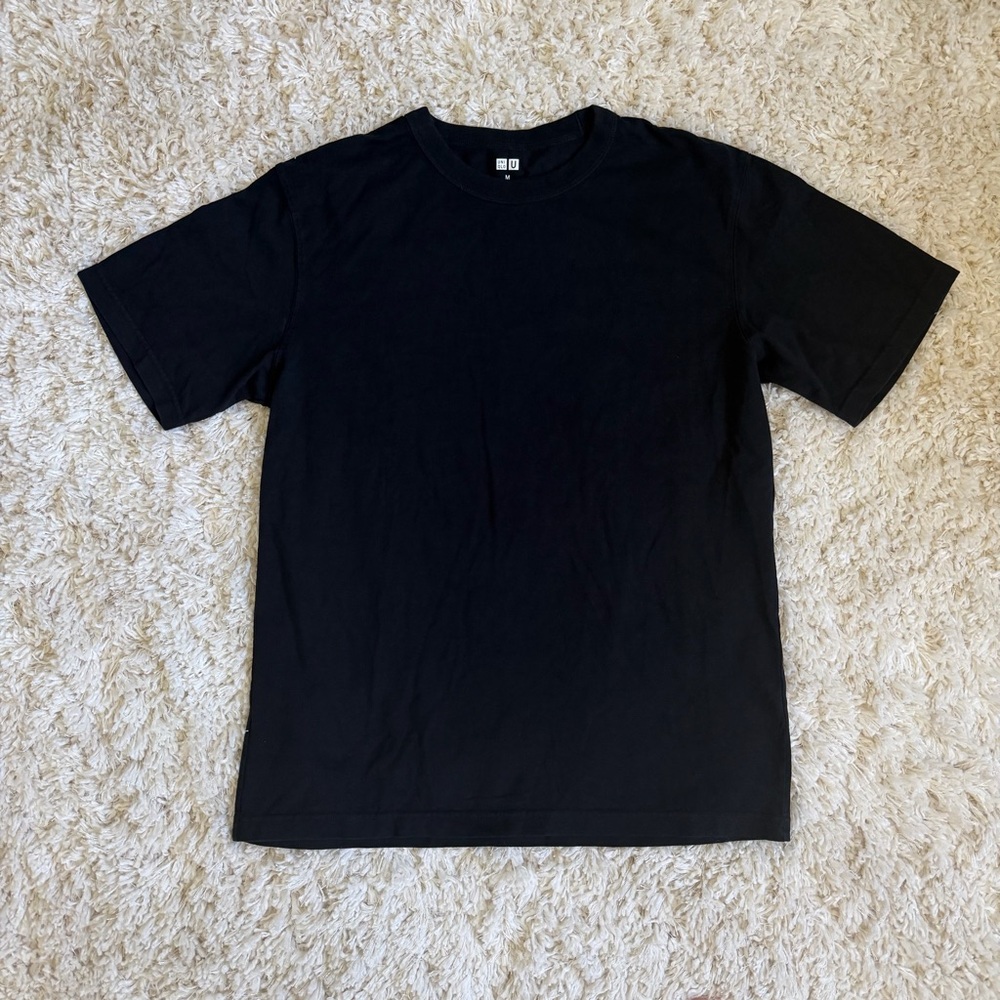 Uniqlo U Men’s Crew Neck Short Sleeve T-Shirt Black Size Medium Heavyweight